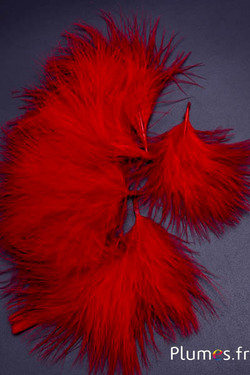 Pute Marabout Flaum - 4-7 cm - karminrot